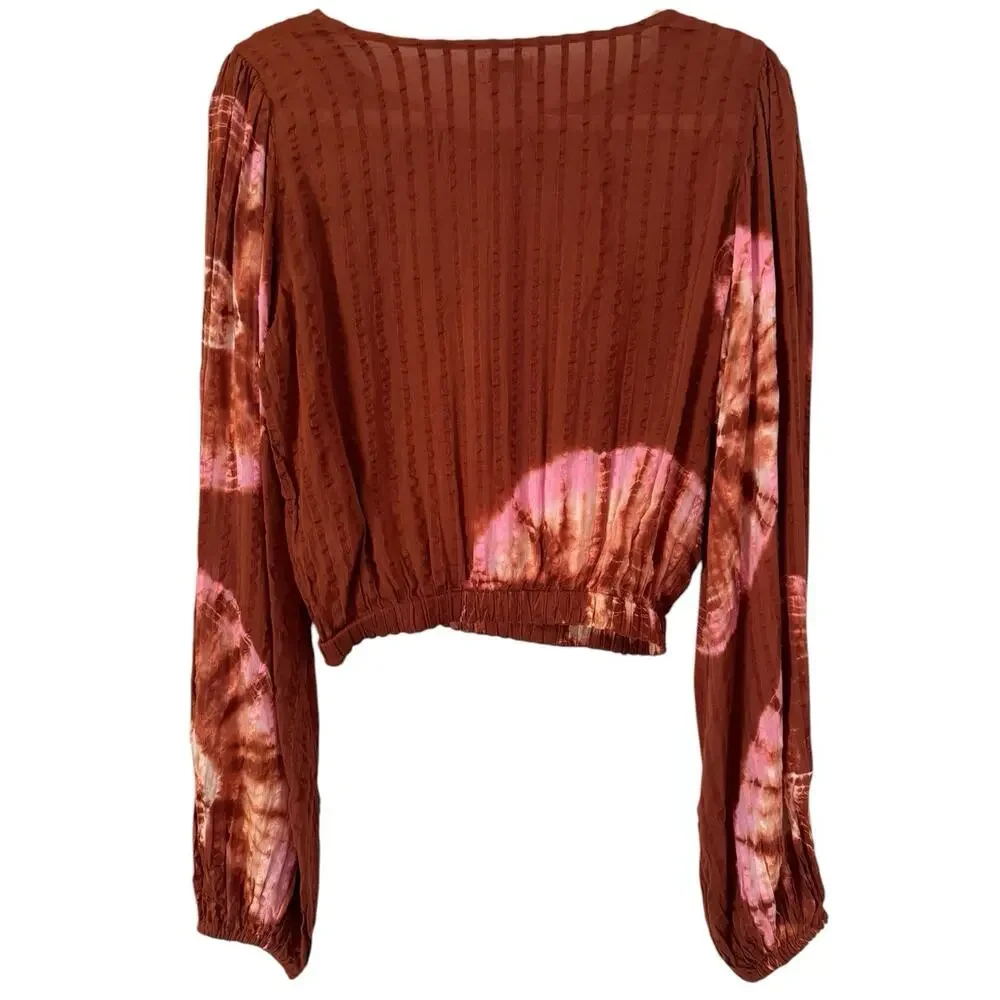 Anthropologie The Odells Tie-Dye Serena Ballon Sleeve Top Small